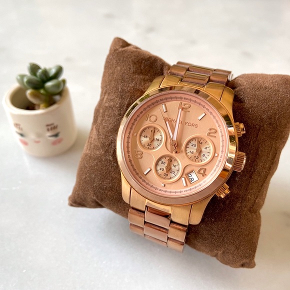 Michael Kors Rose Gold Chronograph Dial Watch